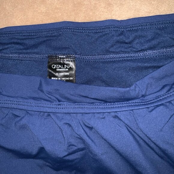 Catalina Women Sz XL (16-18W)‎ Navy Blue Slit Skort Bikini Swim Bottom (Q) - Picture 5 of 7